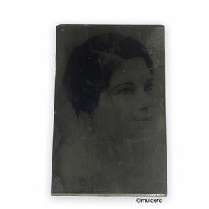 Vintage Lady Portrait Tintype Photograph Decor